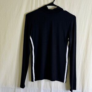 NWT I Saw It First Women's Black & White Long Sleeve Stretchy Athletic Top